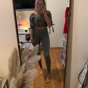 Off the Shoulder Gingham Crop Top